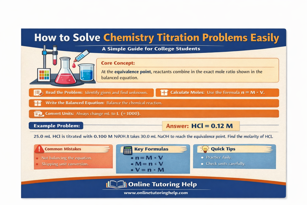How to solve chemistry titration problems easily