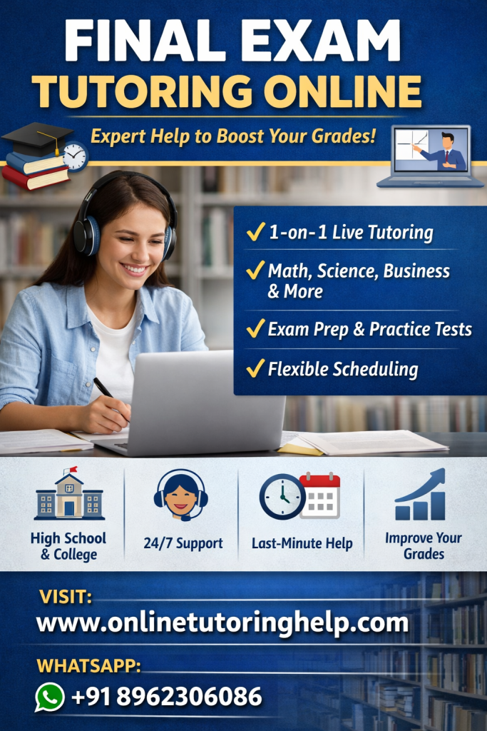 Final exam tutoring online